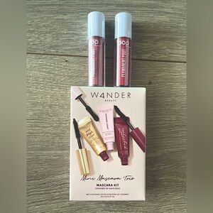 NWT Wander Mini Mascara Trio and Two Pop Beauty Permanent Pout Travel Lip Colors
